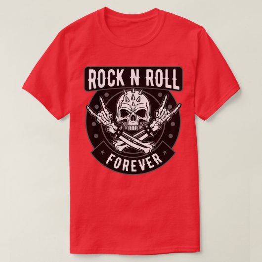 T-SHIRT ROCK AND ROLL SKULL (Design devant)