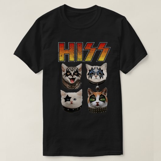 T-shirt Rock Band Cats Meowtal Legends Design (Design devant)