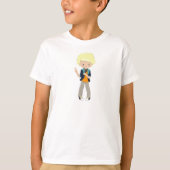 T-shirt Rock Boy, Blond Hair, Singe De Groupe, Microphone (Devant)
