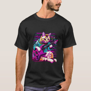 T-shirt Rock Chat Jouer Guitare Funny Guitare Chat (14)