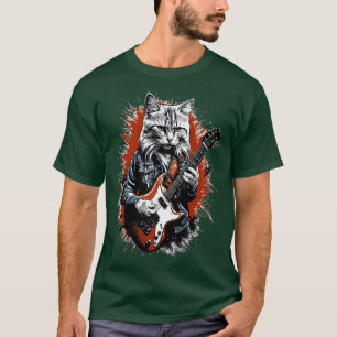 T-shirt Rock Chat Jouer Guitare Funny Guitare Chat (18)