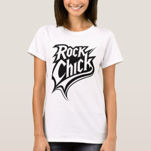 T-shirt Rock Chick - Audacieuse Typographie noir et blanc