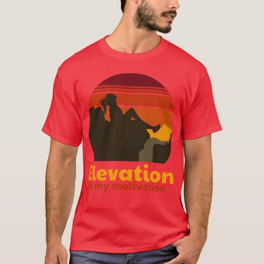 T-shirt Rock Climbing Elevation Motivation retro (Devant)