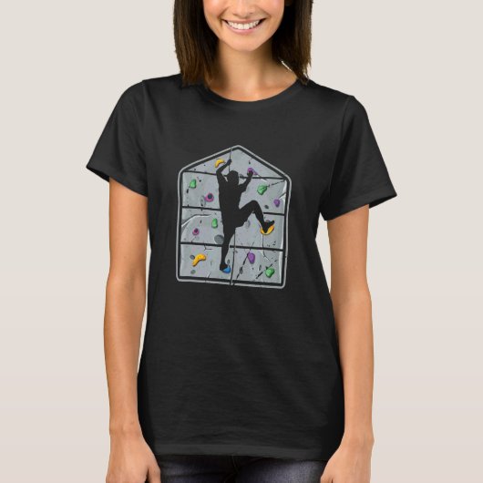 T-shirt Rock Climbing Retro Mountain Climber Bouldering Hi (Devant)