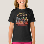 T-shirt Rock Concert - Band of Rocks Playing Instruments (Devant)