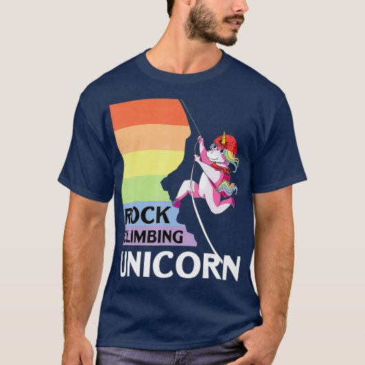 T-shirt Rock Escalade Unicorn Magical Bouldering Climber (Devant)