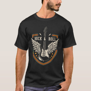 T-shirt Rock et Roll Musique Lover Guitare Wings T Shirt