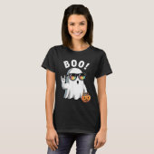 T-shirt Rock Ghost Retro Halloween Citrouille Funny Boo (Devant entier)