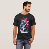 T-shirt Rock Guitar Snowshoe Cat Guitarist (Devant entier)