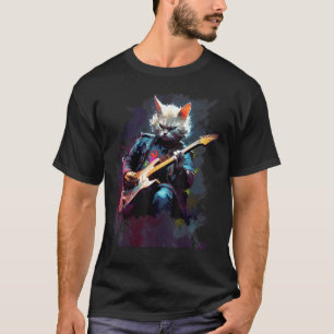 T-shirt Rock Guitare Exotic Shorthair Cat Guitariste