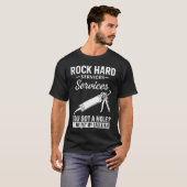 T-shirt Rock Hard Cauling Service Amusant Humour Adulte (Devant entier)