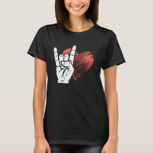 T-shirt Rock Heart Music Lover Cadeau pour Hommes Femmes E