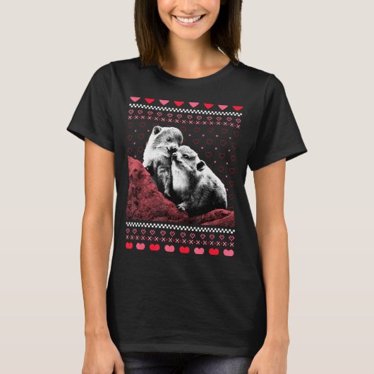 T-shirt Rock Hyrax Valentine's Day Ugly Sweater Style  (Devant)