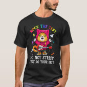 T-shirt Rock Le Test Enseignant Jour Test Cool Cat Da (Devant)