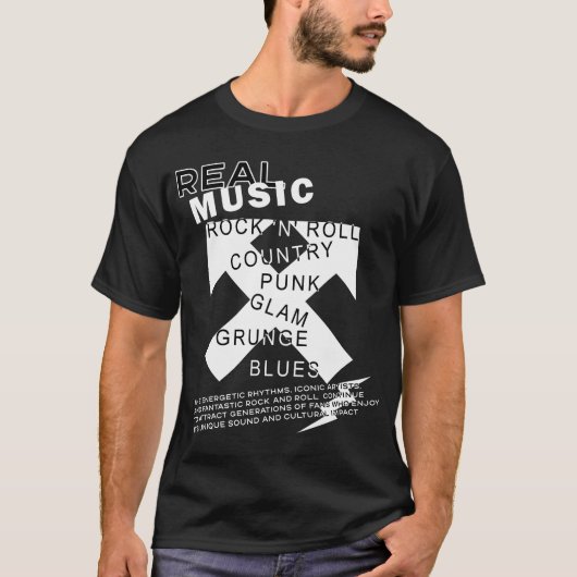 T-shirt Rock Music | Noir et blanc (Devant)