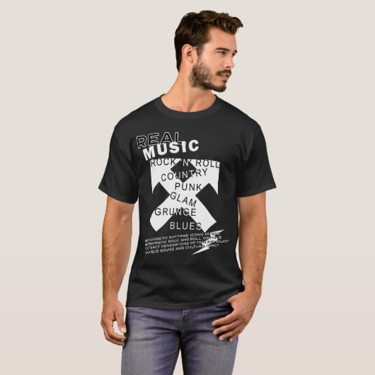 T-shirt Rock Music | Noir et blanc (Devant entier)