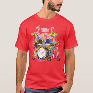 T-shirt Rock Music Octopus Drummer