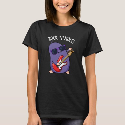 T-shirt Rock N Mole Funny Animal Pun Dark BG (Devant)