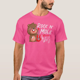 T-shirt Rock N' Mole Rocker Mole Mammal Animal Pun Rock An