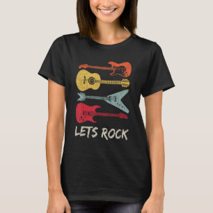 T-shirt Rock n Roll Guitare Rétro Cadeau Hommes Femmes 1