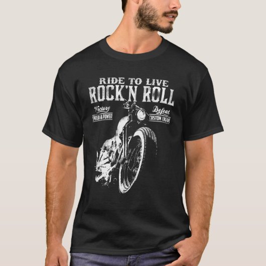 T-shirt Rock 'n Roll Motorcycle Motorcycle Rider (Devant)