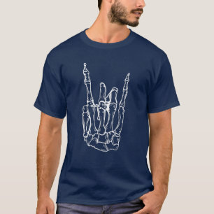 T-shirt Rock n Roll Skeleton Cool Halloween Rock