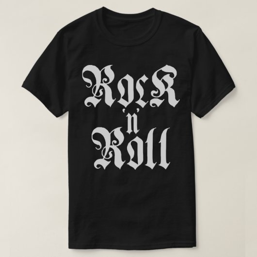 T-shirt rock n roll typographie gothique (Design devant)