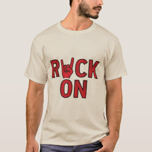 T-shirt Rock On - Audacieuse Typographie Rouge Design musi