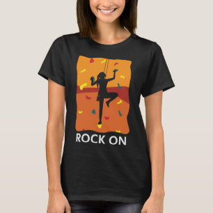 T-shirt Rock On Girl Escalade Grimper Bouldering