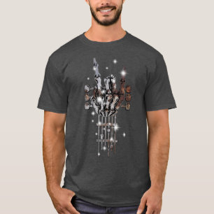 T-shirt Rock On Guitar Neck Concert Band Tee - shirts For