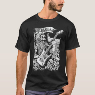 T-shirt Rock On Guitare Vintage Rock & Roll Squelette 80s