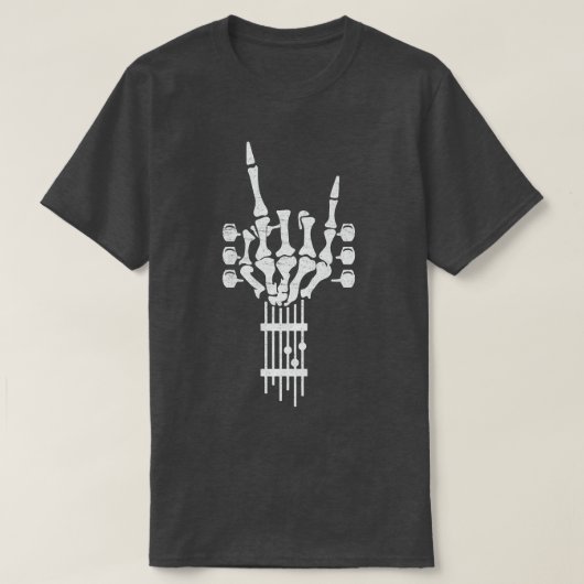 T-shirt Rock On Skeleton Guitare Cou Guitariste Rock & Rol (Design devant)