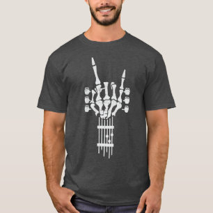 T-shirt Rock On Skeleton Guitare Cou Guitariste Rock & Rol