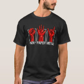 T-shirt Rock Paper Heavy Metal Funny Rock Music Fan Band M (Devant)