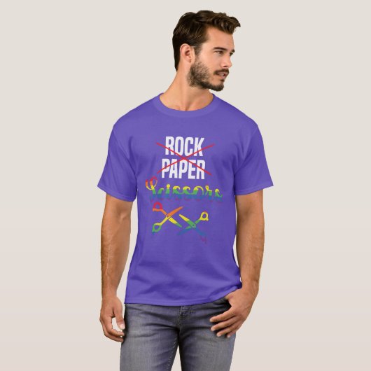 T-shirt Rock Paper Scissors Funee Homoseual friend (Devant entier)