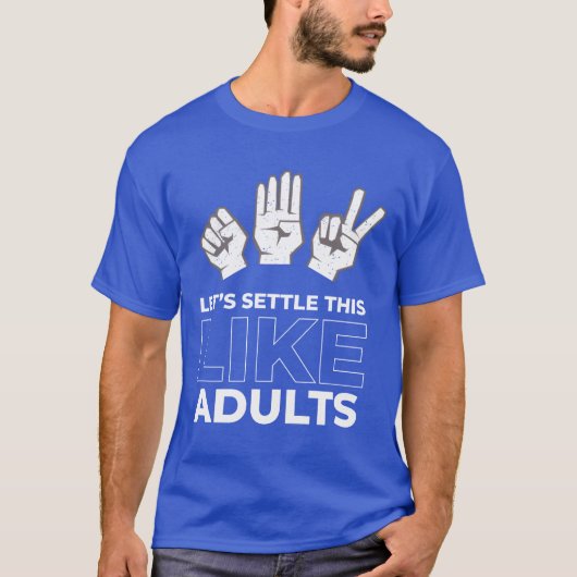 T-shirt Rock Paper Scissors Like Adults retro (Devant)