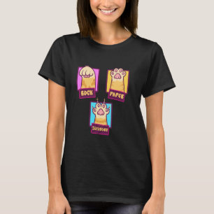 T-shirt Rock Paper Scissors Pattes de Chat Jeu de