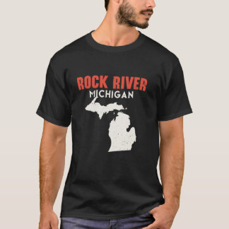 T-shirt Rock River Michigan USA State America Travel Michi