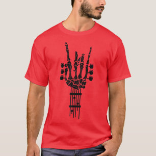 T-shirt Rock & Roll Skeleton Design Guitar Music Lover