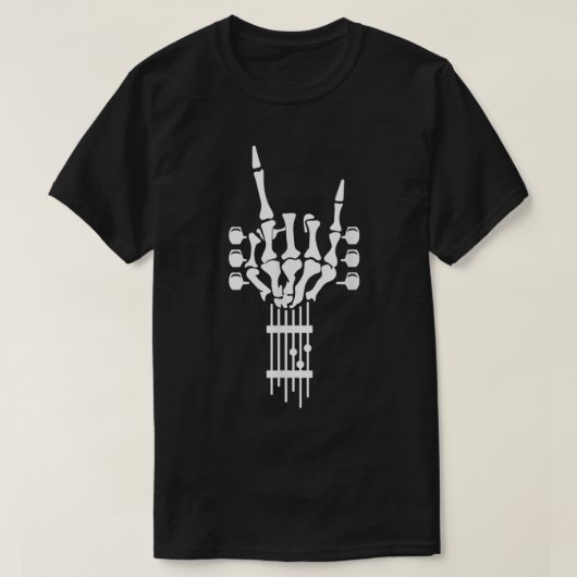 T-shirt Rock & Roll Skeleton Guitar Music Lover Halloween  (Design devant)