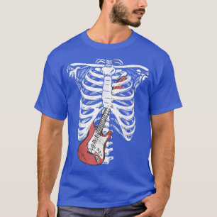 T-shirt Rock & Roll Skeleton Guitare Player Figurine Musiq