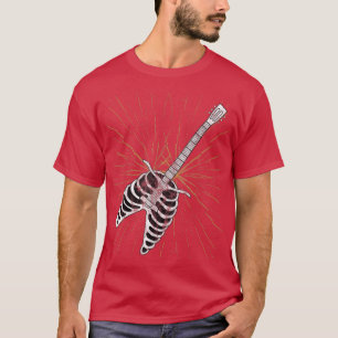 T-shirt Rock & Roll Skeleton Guitare Player Figurine Musiq