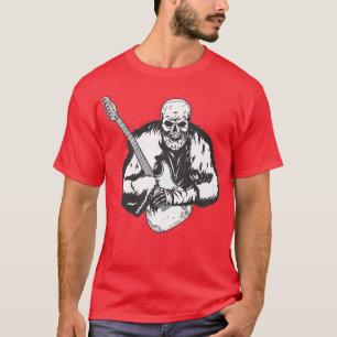 T-shirt Rock & Roll Skeleton Guitare Player Figurine Musiq