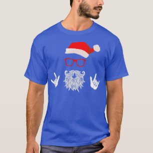 T-shirt Rock Santa Claus Beard Casquette Lunettes de solei
