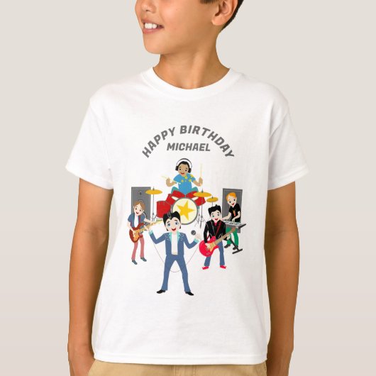 T-shirt Rock Star Boys Band Anniversaire (Devant)