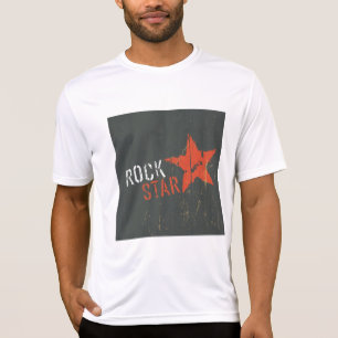 T-shirt Rock Star Étoile Rouge en détresse Grunge