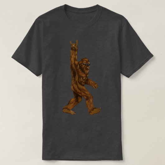 T-shirt Rock Sur Bigfoot Sasquatch Aime Rock Et Roll Sung (Design devant)