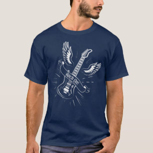 T-shirt Rock sur guitare avec Angel Wing Cool de guitare