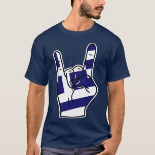 T-shirt Rock sur la Grèce Drapeau grec main