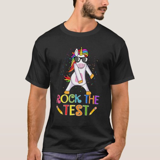 T-shirt Rock The Test Day Teacher Testing Squad Unic (Devant)